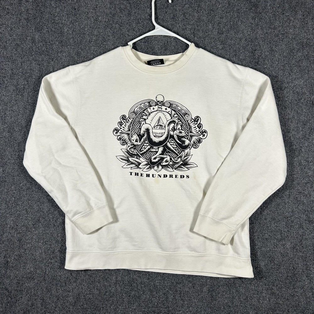 The Hundreds Entwined Snakes Crewneck Sweatshirt Men's Size Large White #3662